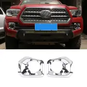 2PCS ABS Chrome Front Frog Lamp Frame Cover Caps For Toyota Tacoma 2016-2022 (for: Toyota)