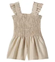 [Donsje] Donsje Estien smocked hemp-blend playsuit Y 1/2 beige