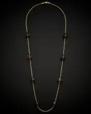 14K Italian Gold Smokey Quartz Necklace