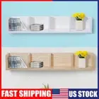 4 Grid Wooden Wall Mount Storage Cabinet Media CD Shelf Storage Rack Organizer
