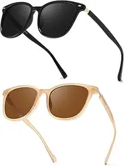 [FIMILU] Women’s Polarized Sunglasses – Classic Vintage Frame with Gold Accents Stylish Sun Glasses UV400 Protection