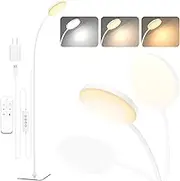 Mojimdo 168 LED Floor Lamp with Remote Control, 2-in-1 Convertible Floor/Desk Lamp, 360° Adjustable Gooseneck, [3 Color Temperatures & 10 Brightness Levels], 10W USB Powered, Memory Function