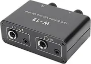 Portable Headphones Amplifier Stereo Volume Controller, 3.5mm and 6.35mm Stepless Volume Control Box, Headphones Volume Attenuator for Interference Isolation