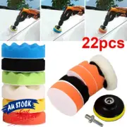 22pcs 3" Buffing Car Polisher Drill Waxing Polishing Spong Pads Kit Set