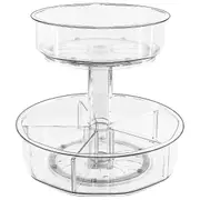 2 Tier Lazy Organizer Turntable Clear Spice Rack Organizer For Cabinet Cabinet Organizer For Pantry