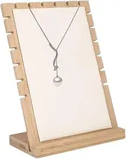 Armastuse Earring Organizer Stand, Wooden Necklace Display Stand, Bracelet Pendant Chain Bust Holder Stand Organizer Rack Craft Market Stall Display Stand (Beige)