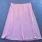 J. Crew Soft Pink Pull On Slip Skirt Midi Satin Size XL NEW Balletcore