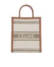 Small Vertical Cabas Celine in striped textile with celine jacquard and calfskin One size Nude