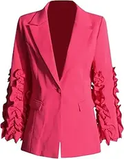 [Zadaos] Women's Blazer Jacket Elegant Patchwork Single-Buttons Solid Color Fashion Design Suit Jackets