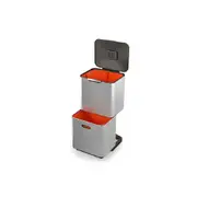 Joseph & Joseph Totem Max 60L Waste & Recycling Bin Storage Stainless Steel