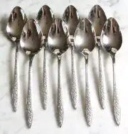 8 Bright Meadow IIC Imperial Stainless USA 7 inch Table Soup Spoons