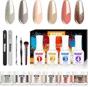 Vishine Quick Dry Dip Powder Nail Kit of 6 (18g) Colors Acrylic Dipping Powder with Liquid Set Starter Kit Manicure Nail Art Set Nail Dip Essential Tools