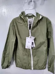 Denim & Flower Ricky Singh Olive Green Lightweight Hooded Full Zip Jacket Boys 7