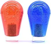 Arcity 2 Pcs Arcade Joystick Oval Bat Top Topper Knob Ball Top Red and Blue Transparent Clear Handle Knob American Type Style for Zippy SANWA SEIMITSU Arcade1up Machine Console Cabinet New