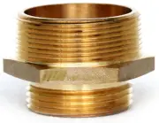 NNI Fire Hydrant Hexagon Brass Adapter 2" Male NPT x 1-1/2" Male NST (NH)