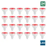 Sunlite MR16 Red LED Bulb, 12 Volt, 3W, GU5.3 Base, 25W Equivalent (24 Pack)