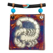Dreamcatcher Art Tile - Scorpion - Raku Pottery by Jeremy Diller