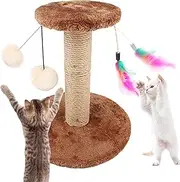 Indoor Cat Scratching Post, Cat Tower, and Thicker Sisal Scratching Post,Sisal Rope Cat Scratching Post with Ball and Scratching for Kittens, Diameter 10.6 Inch