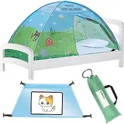 Farm Animal Adventure Twin Kids Bed Tent Twin Size Bed Tent for Girls - Toddler Bed Tents for Boys - Under Bunk Bed Tent for Top Bunk - Privacy Pop Up Sleeping Tent – Educational Magical Dream Tent