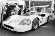 Phil Hill Hap Sharp Chaparral 2F Chevrolet in the pit lane 1967 Old Photo