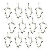 12x LVD Hanger Heart Star Metal/Beads Hanging Ornament Home Decor 18x10.5cm Gold