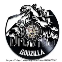 在飛比找蝦皮購物優惠-百貨店 黑膠掛鐘 哥吉拉掛鐘 Godzilla 時鐘龍款 黑