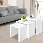 Artiss Nesting Coffee Table 3 Nest of Tables Set Side Display Shelf White New