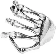 Earring Hoop,Nose Lip Rings,Stud Earrings,Ladies Earring, Personality Punk Style Skull Hand Spine Ear Clip Earrings No Pierced Ear Clip Ears Jewellery Gift (Color : Silver, Size : One Size)