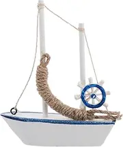 TEHAUX 1pc Sailing Model Mini Sailboat Figurine Ornament Sailboat Decor Themed Beach Decor Miniature Sailing Boat Large Small Model Boat Decoration Nautical Coastal Wood