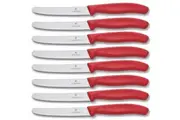 Victorinox Steak & Tomato Knife Pistol Grip 11cm Red Set x 8 Knives