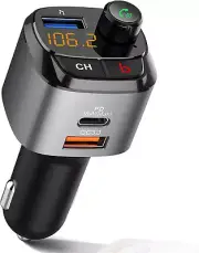 Pbuddy Original Bluetooth 5.0 FM Transmitter for Car, Qc3.0+Type-C PD 18W Wir...