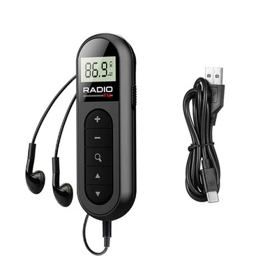 New Portable LCD Digital Screen Display Pocket FM Walkman Radio With Earphone