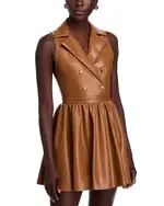 Alice and Olivia Emmy Faux Leather Mini Dress
