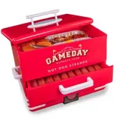 Nostalgia Hot Dog Steamer Warmer Red Gameday Multi-Use Food Veggies Pot Stickers