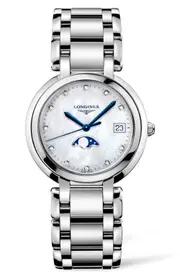 Longines PrimaLuna Diamond Bracelet Watch, 30mm in Silver/Mop/Silver at Nordstrom One Size