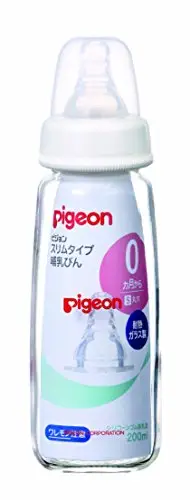 在飛比找DOKODEMO日本網路購物商城優惠-[DOKODEMO] 鴿超薄瓶(玻璃矽橡膠奶嘴熱)200毫升