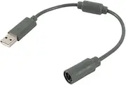 Alomejor Gray Replacement Wired Controller USB Breakaway Adapter Connection Cable Cord for
