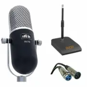 Heil Sound PR 77D Dynamic Microphone (Black) w/ Desktop Microphone Stand & Cable