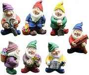 7xFairy Garden Accessories Decorations Collectible Figurines Miniature Gardening Gnomes Figurines Ornaments Mini Gnomes Fairy Garden Set Dwarfs Statue
