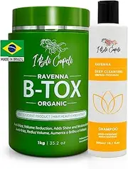 IBelli Capelli Kit Ravenna B Tox Organic 1Kg35.02 Oz Anti Residue Shampoo Deep Cleansing 300Ml10.1 Fl.Oz