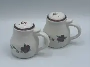 The Country Potter of Nova Scotia Hand Painted Cranberry Salt & Pepper Shakers