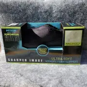 Sharper Image Med Ultra-Soft Memory Foam Slippers Gentle Support Men Women New