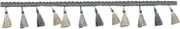 Tadill Tassel Lace Trim Polyester Tassel Chainette Polyester Fringe Long Fringe Trim for Dress Home Decoration, Grey