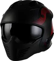 Vito Bruzano Stripe, modular helmet , color: Matt Black/Red , size: XL