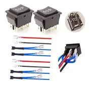2PCS Momentary Polarity Reverse Switch DC 12V 20A Motor Control DPDT 6 Pin 3
