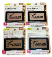 L.A. Colors 4pc Instantly Radiant 2 x Highlighters & 2 x Bronzers Set 0.28 Oz Ea