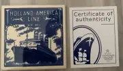Holland America Line Blue Delft Tile Coaster With COA