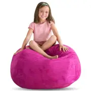 Stuff ’n Sit XL 38’’ Bean Bag Storage for Stuffed Toys, Hot Pink Corduroy