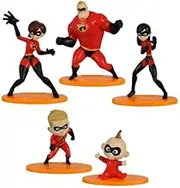 The Incredibles Cake Topper Set of 5 Party Supplies, Children's Birthday Cake Decoration Bundle