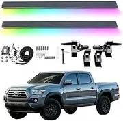 MOMOAU Plug-N-Play Electric Running Boards W/LED Lights Compatible with 1995-2021 Toyota Tacoma Crew Cab | Automatic Retractable Power Steps, 600LB Capacity, Anti-Slip Surface, Vehicle-Specific Fit